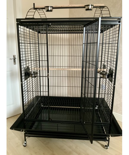 Parrot-Supplies San Francisco Premium Play Top Macaw Cage - Black